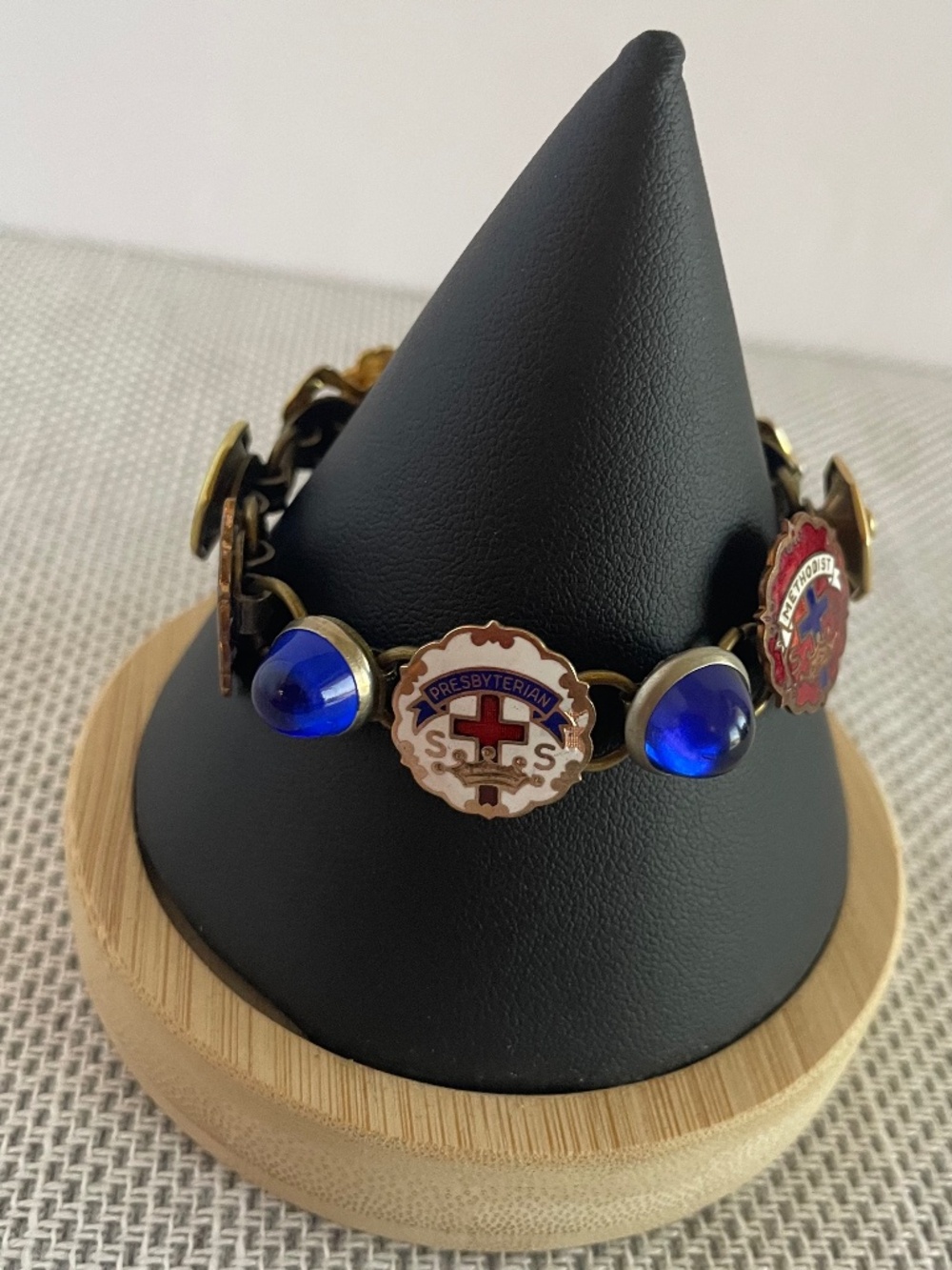 Vintage Church Medals' Bracelet - "Grace"
